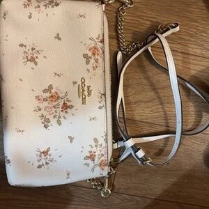 Coach White Floral Crossbody Bag